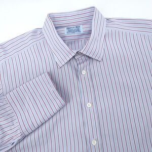 Hilditch & Key Mens Blue Stripe Dress Shirt 17.5 XL French Cuff London